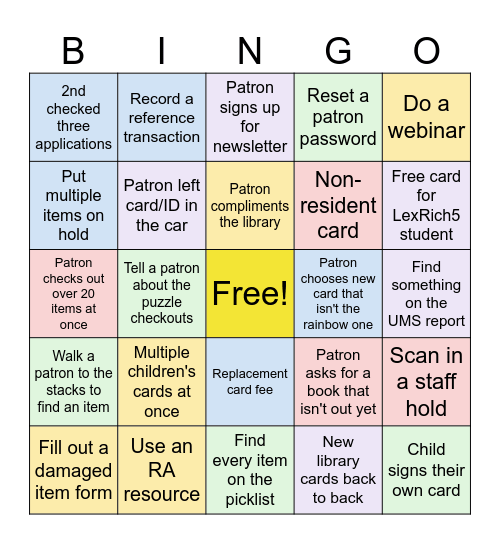 Library Card Sign Up Month 2025 Bingo Card