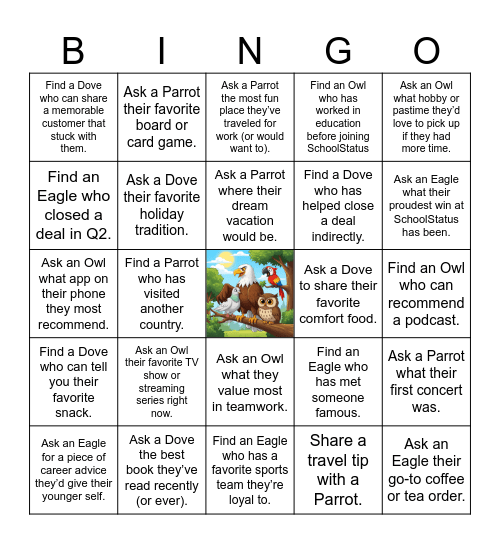 SchoolStatus Mingle Bingo!! Bingo Card