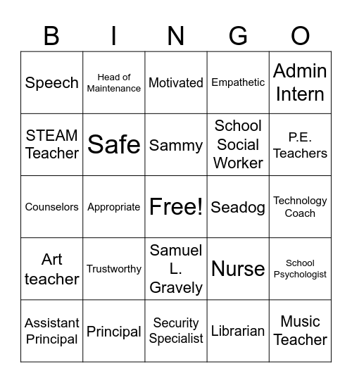 BINGO Card