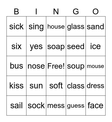 /s/ Bingo inital and final Bingo Card