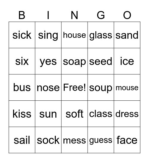 /s/ Bingo inital and final Bingo Card