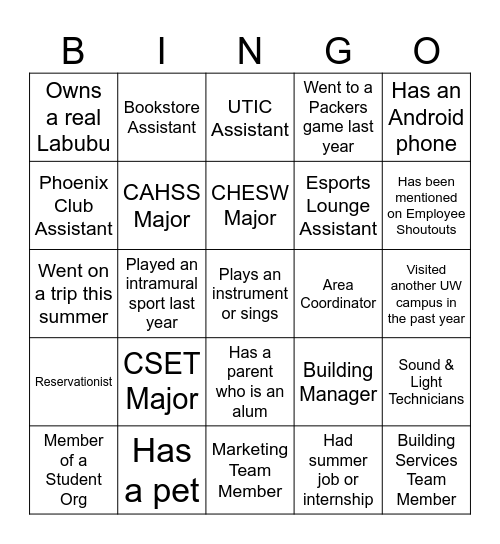 Icebreaker BINGO Card