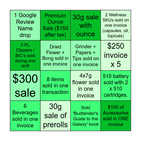 B       I       N       G       O Bingo Card