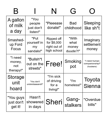 B4T Livestream Bingo Card