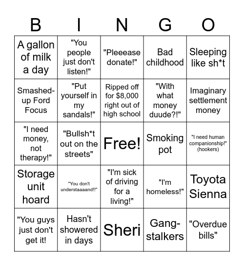 B4T Livestream Bingo Card