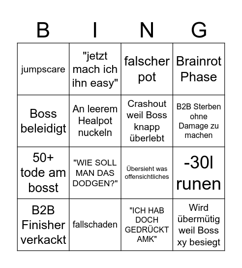 elden ring Bingo Card