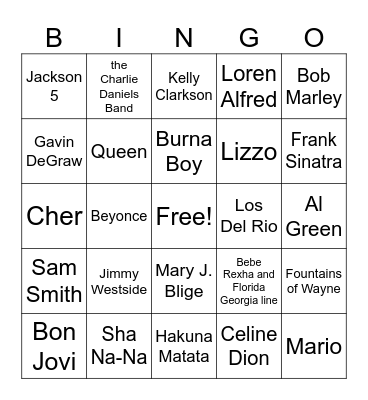 Artist 2024 Bingo Card