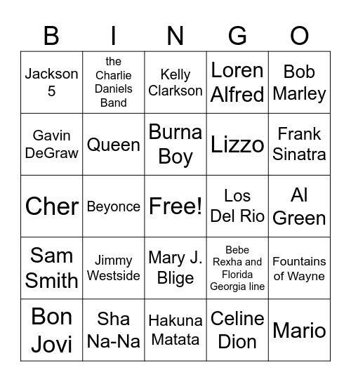 Artist 2024 Bingo Card