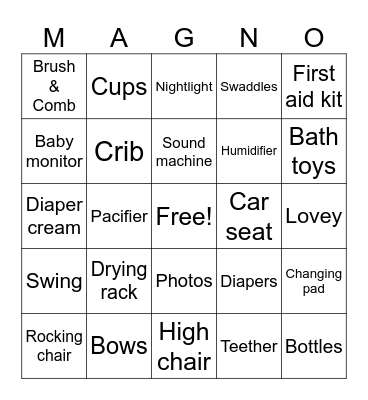 BABY GIRL Bingo Card