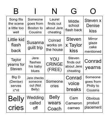 TSITP Bingo Card