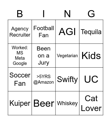 AADA TA Eastside Bingo Card