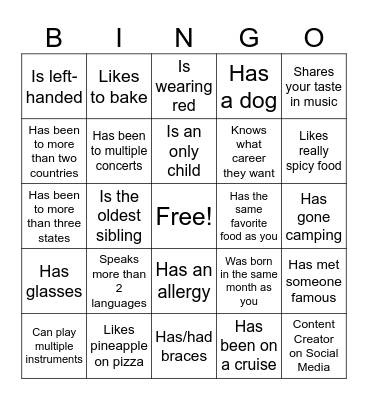 Icebreaker Bingo: Find Someone Who Bingo Card