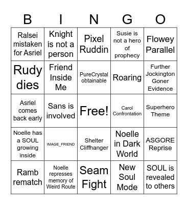 DELTARUNE CH5 Bingo Card