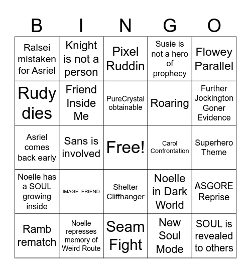 DELTARUNE CH5 Bingo Card