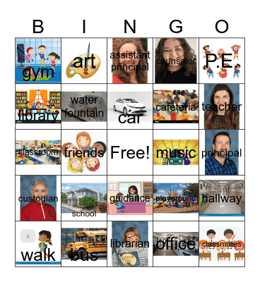 Unit 1-School Bingo Card