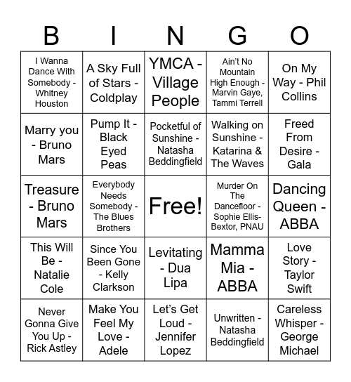 Britt & David Bingo Card