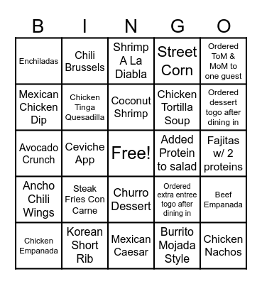 September Sales Competion Bingo Card