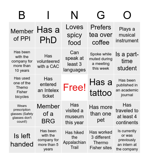 Belonging Week BINGO Card