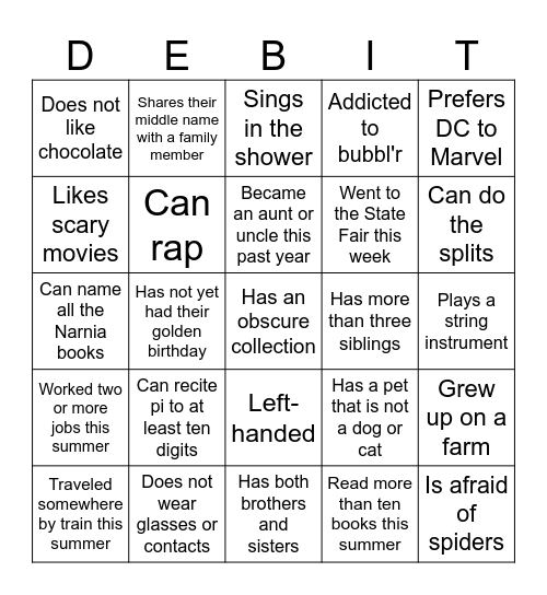 Advanced Accounting Bingo '25 Bingo Card