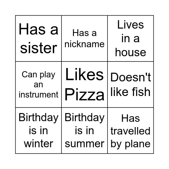 Bingo Card