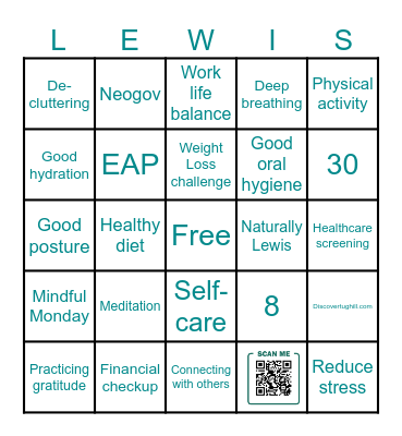 Wellness BINGO Card