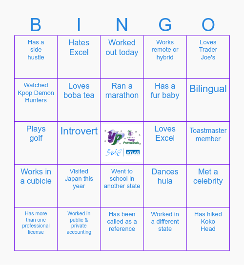 EPIC x HSPCA Bingo Card