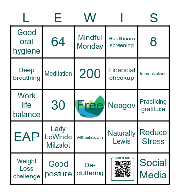 Wellness BINGO Card