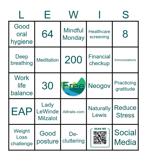 Wellness BINGO Card