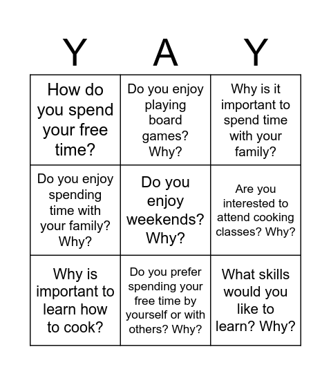 LET'S TALK ROUND 2 Bingo Card