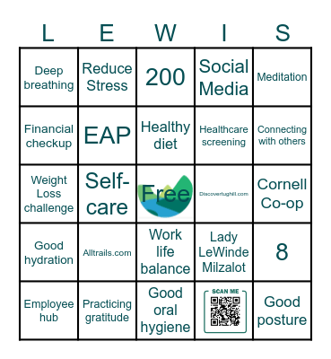 Wellness BINGO Card