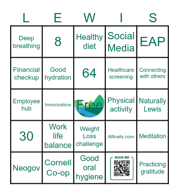 Wellness BINGO Card