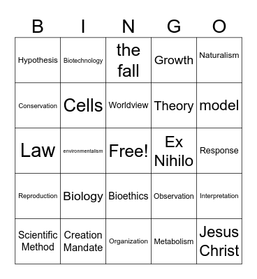 Chapter 1 Review Bingo Card