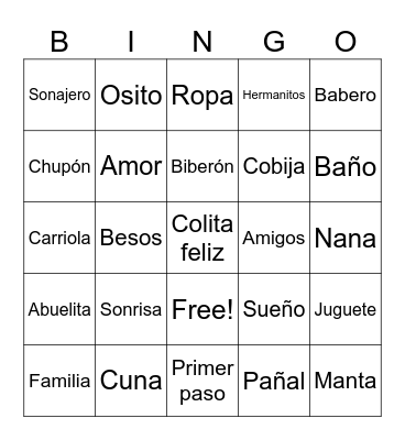 Bingo Baby Shower de Matthew Bingo Card