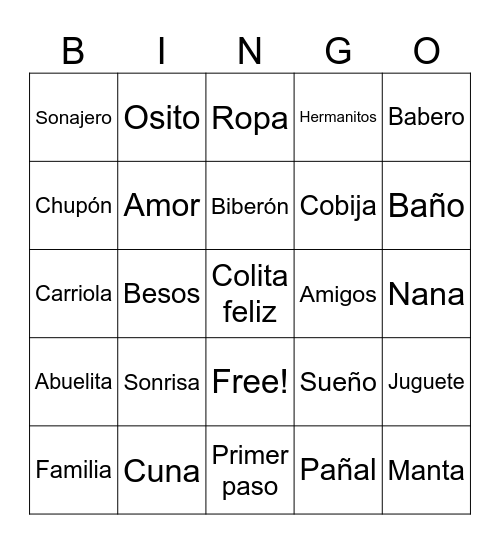 Bingo Baby Shower de Matthew Bingo Card