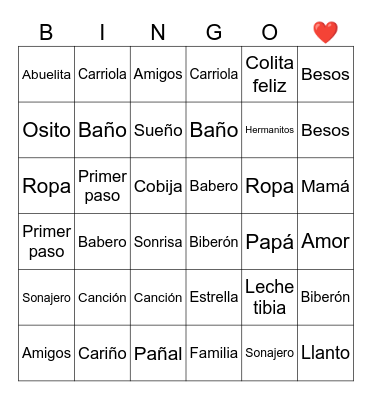 Bingo Baby Shower de Matthew Bingo Card