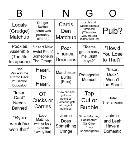 Nats Bingo Card