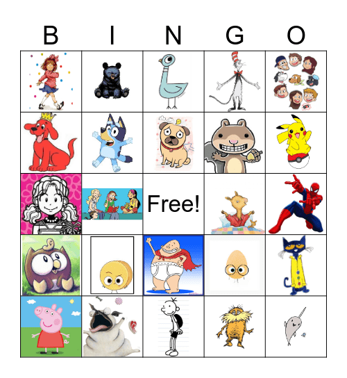 Famous Book Characters Bingo Card