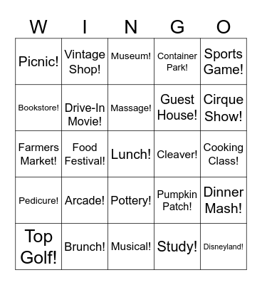 WLWINGO! <3 Bingo Card