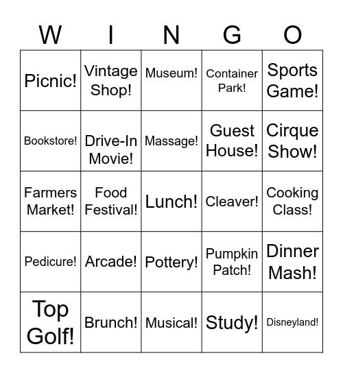 WLWINGO! <3 Bingo Card