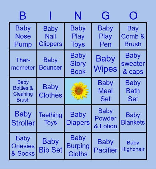 Welcome Sonshine Baby Bingo 2025 Bingo Card