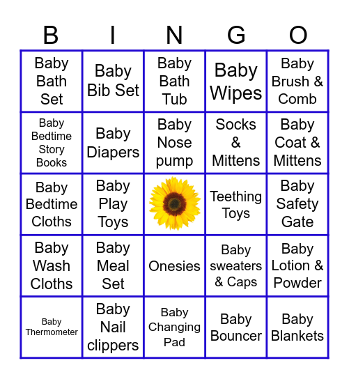 Welcome Sonshine Baby Bingo 2025 Bingo Card