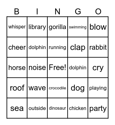 Word Review Bingo Card