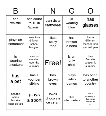 Find Someone Who... Bingo Card