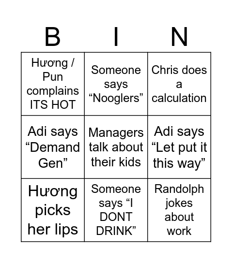 FUN @ OFFSITE Bingo Card