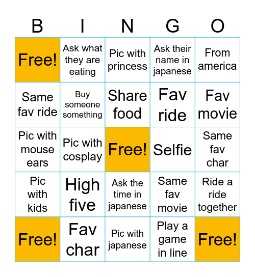 disney sea bingo Card
