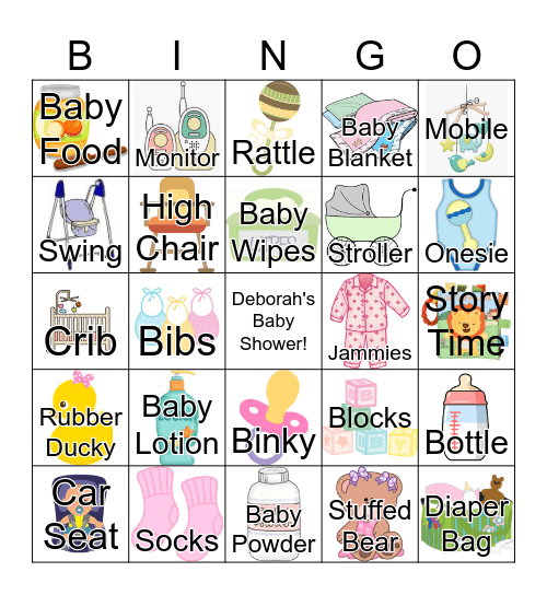 Baby Shower Bingo Card