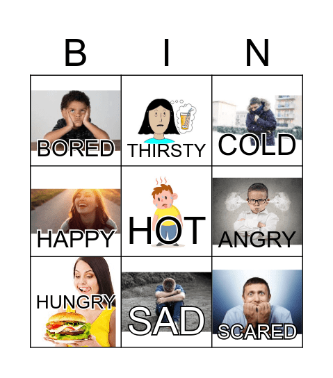 FEELINGS Bingo Card