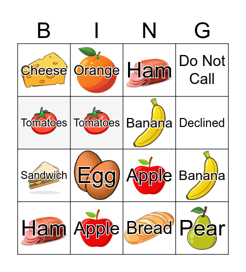 2x2 BINGO Card