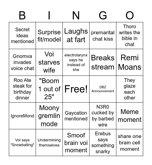 Birthday bingo Card