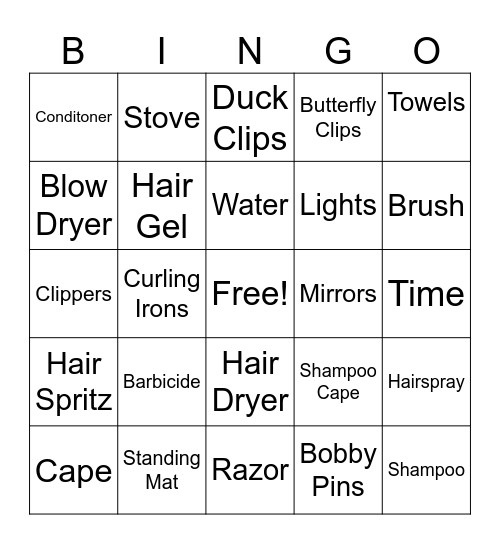 Beauty Shop Bingo Card